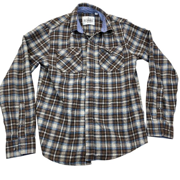 Tallwords Mens Fillmore Shirt Small Long Sleeve Flannel Plaid Button Up Western - Picture 1 of 10